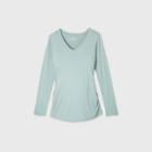 Maternity Long Sleeve V-neck Side Shirred T-shirt - Isabel Maternity By Ingrid & Isabel Blue