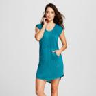 Women's Sleeveless Hooded Cover Up Dress - Merona Teal (blue)