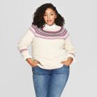 Women's Plus Size Fairisle Pullover Sweater - A New Day Oatmeal