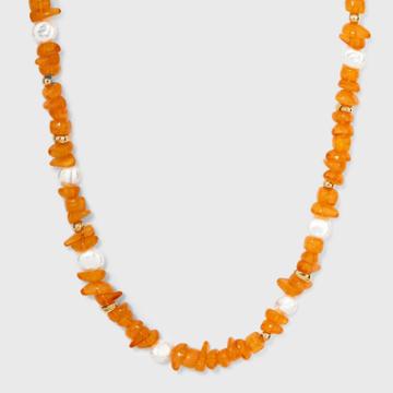 Short Beaded Necklace - A New Day Orange