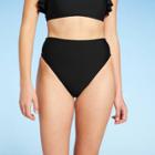Women's High Leg Swim Bikini Briefs - Sea Angel Black