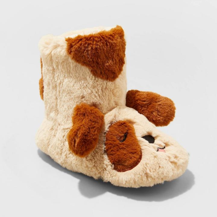 Toddler Boys' Marlo Dog Slippers - Cat & Jack Brown