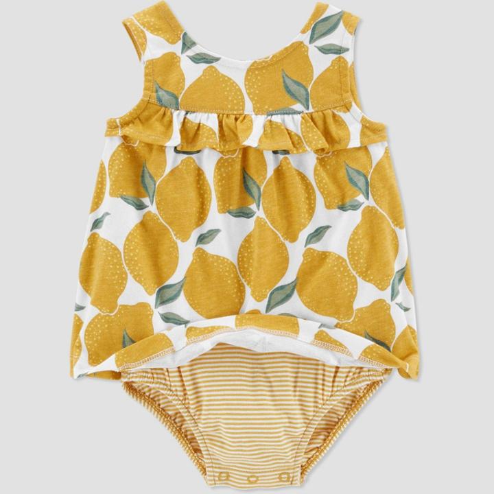 Carter's Just One You Baby Girls' Lemon Romper - Yellow