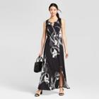 Women's Floral Print Sleeveless Maxi Dress - Notations Black