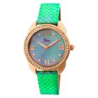 Women's Boum Forte Watch With Mother-of-pearl Dial And Chameleon Color Changing Genuine Leather Strap-rose Gold/blue