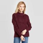 Women's Long Sleeve Mock Turtleneck Pullover - Universal Thread Burgundy Xs, Women's, Red