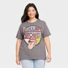 Women's Plus Size The Rolling Stones Retro Short Sleeve Graphic T-shirt - Charcoal Gray