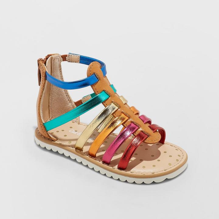 Toddler Girls' Fionna Gladiator Sandals - Cat & Jack Cognac (red),