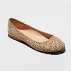 Women's Everly Faux Leather Leopard Print Round Toe Ballet Flats - Universal Thread Brown