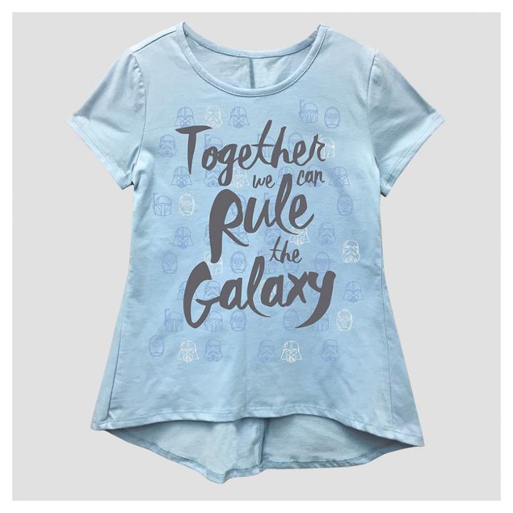 Girls' Star Wars T-shirt - Blue S (6-6x),