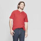Men's Big & Tall Regular Fit Short Sleeve Henley Shirt - Goodfellow & Co Ripe Red