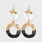 Gold Molten Metal Wrapped Drop Earrings - A New Day Black