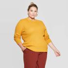 Women's Plus Size Long Sleeve Crewneck Pullover Sweater - Ava & Viv Gold 4x, Women's,