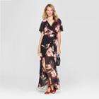 Women's Floral Print Maxi Dress - Lux Ii - Black