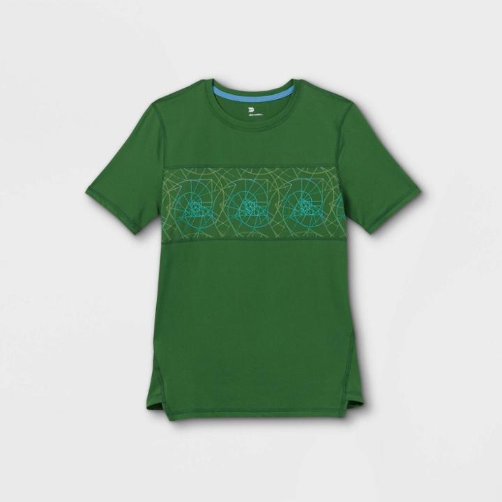 Boys' Short Sleeve Chest Striped T-shirt - All In Motion Green