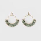 Semi Precious Stone Hoop Earrings - Universal Thread Green