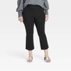 Women's Plus Size Super-high Rise Slim Fit Cropped Kick Flare Pull-on Pants - A New Day Black