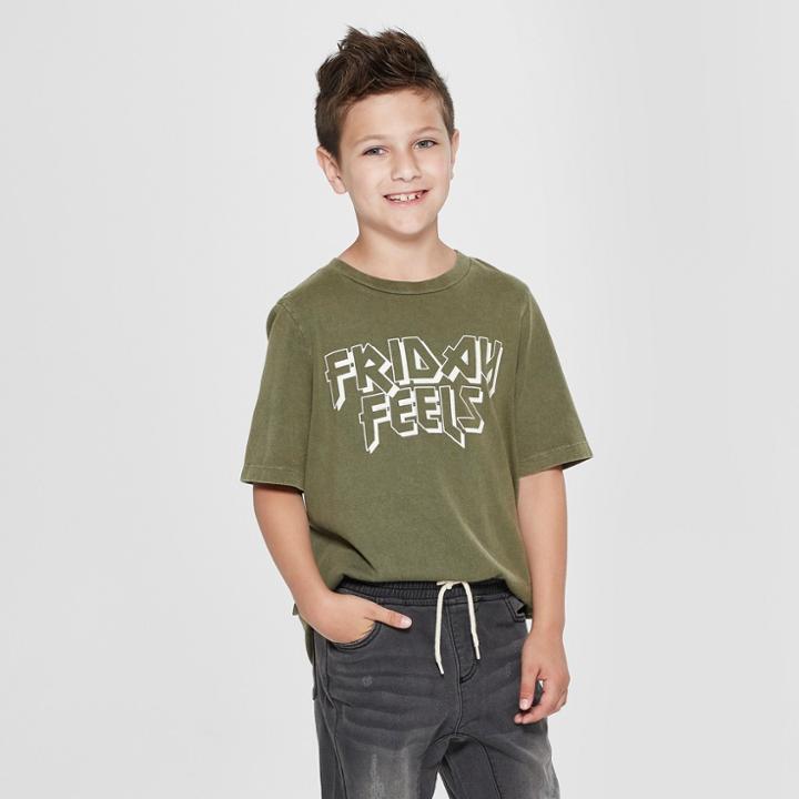Target Boys' Friday Feels Graphic Short Sleeve T-shirt - Art Class Green