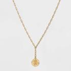 14k Gold Plated Initial 'h' Pendant Chain Necklace - A New Day Gold