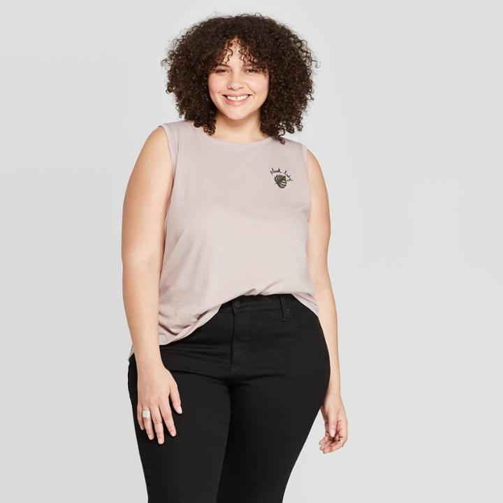 Women's Plus Size Plant Lady Graphic Tank Top - Fifth Sun (juniors') - Gray
