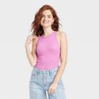 Women's Ribbed Slim Fit Tank Top - A New Day Light Purple