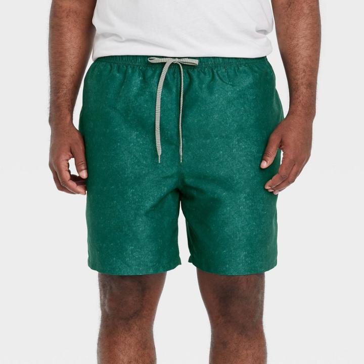 Men's Big & Tall 7 Swim Trunks - Goodfellow & Co Green