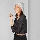Women's Long Sleeve Scoop Neck Boxy Hacci Top - Wild Fable Charcoal Gray