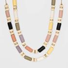Mixed Wood Beaded Layer Necklace - A New Day Natural