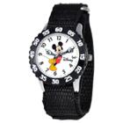 Boys' Disney Mickey Mouse Stainless Steel With Articulating Hands And Bezel Watch - Black