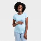 Short Sleeve Non-shirred Maternity T-shirt - Isabel Maternity By Ingrid & Isabel Blue