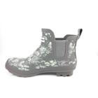 Smith & Hawken Rubber Ankle Rain Boots Size 9 Floral Gray -