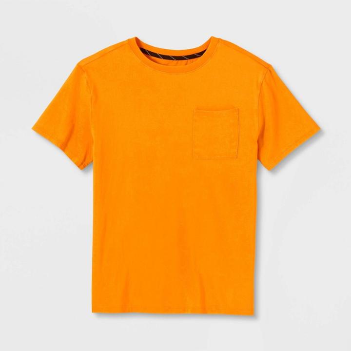 Boys' Mineral Wash Knit Short Sleeve T-shirt - Art Class Orange