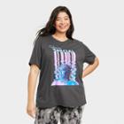 Warner Music Group Women's Plus Size Lizzo Wavy Portrait Short Sleeve Graphic T-shirt - Black