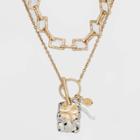 Mixed Chain Charm Cluster Necklace Set 2pc - A New Day Gold