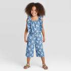 Oshkosh B'gosh Toddler Girls' Floral Jumpsuit - Blue 12m, Toddler Girl's