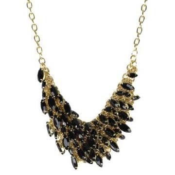 Women's Statement Necklace - Black/gold
