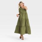 Women's Sleeveless Shoulder Tie Dress - Who What Wear Olive Green