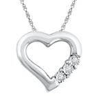 Target 0.040 Ct. T.w. Round White Diamond Miracle Set Heart Pendant In Sterling Silver (ij-i2-i3), Girl's