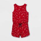 Girls' Americana Knit Romper - Cat & Jack Red