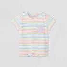 Petitetoddler Girls' Short Sleeve Rainbow Striped T-shirt - Cat & Jack White