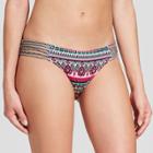 Women's Striped Beach Hipster Strappy Bikini Bottom - Shade & Shore Pink