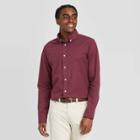 Men's Slim Fit Long Sleeve Poplin Button-down Shirt - Goodfellow & Co Red
