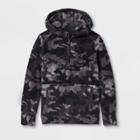 Boys' Fleece 1/4 Zip Hooded Sweatshirt - All In Motion Dark Gray