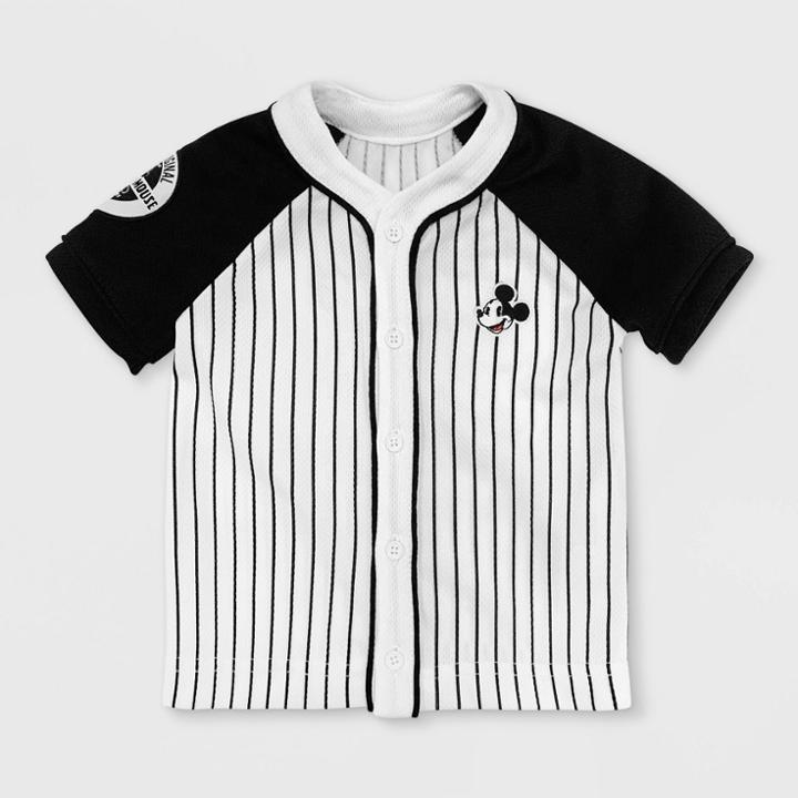 Mickey Mouse & Friends Toddler Boys' Mickey Mouse Short Sleeve Jersey - White 0-3m - Disney