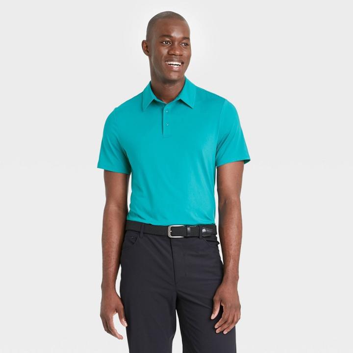Men's Big & Tall Jersey Polo Shirt - All In Motion Deep Turquoise Xxxl