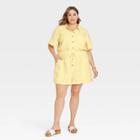 Women's Plus Size Short Sleeve Boilersuit - Universal Thread Light Yellow