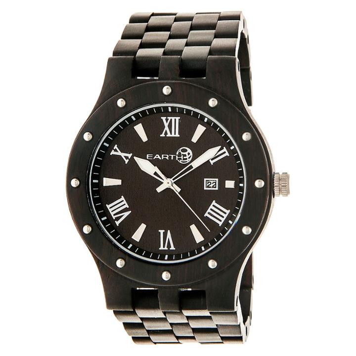 Earth Wood Men's Inyo Eco - Friendly Sustainable Wood Bracelet Watch - Dark Brown, Dark Oak