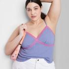 Women's Plus Size Lace Trim Tiny Tank Top - Wild Fable Purple