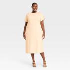 Women's Plus Size Short Sleeve Shift Dress - Who What Wear Yellow
