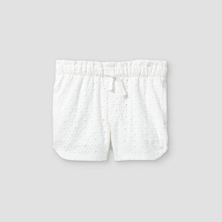 Toddler Girls' Eyelet Woven Pull-on Shorts - Cat & Jack White